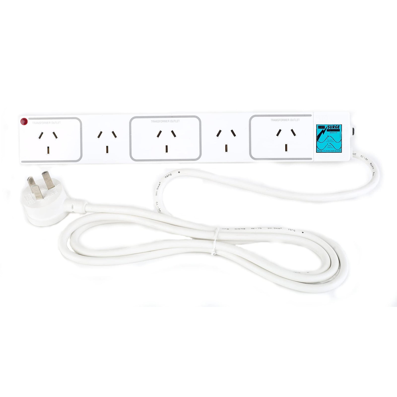 HPM 5 Outlet Surge Protected Powerboard