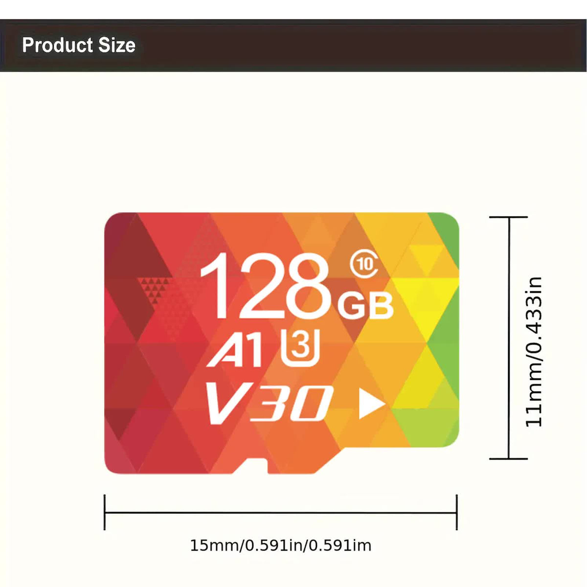 3PCS 128G Memory Cards, U3 A1 Class 10, Up To 100MB/s, Micro SD TF For Security Monitor/Full HD Video Recording/Tablet/Phone/ Surveillance Camera/Dash Camera/Car Speaker/Game Console