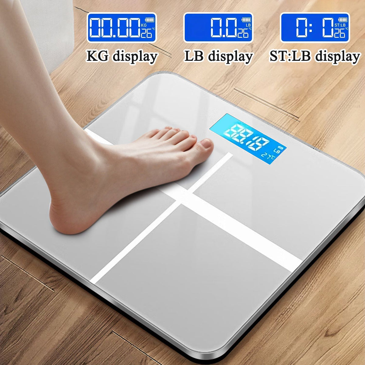 396-pound Weight Scale, Electronic Scale, Bathroom Scale, Personal Scale, High-precision Weight Scale, With LCD High-definition Display And Temperature Display (switchable KG/LB Units) Large Platform, Durable And Safe, Suitable For Various Scenarios