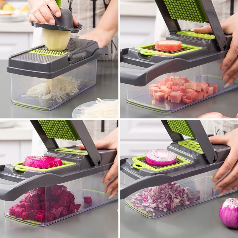 14-in-1 Vegetable Chopper (11 Blades+Square Tool)