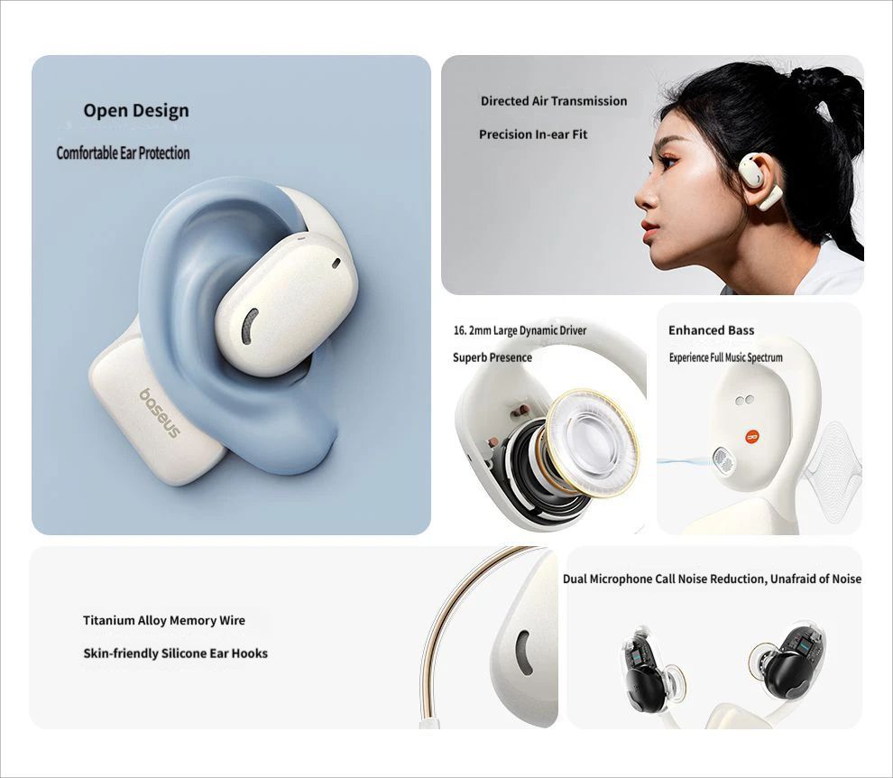 Baseus AG20 Bluetooth headset-White