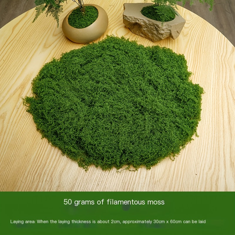 diy artificial moss lawn-Light Green Filamentous Moss 50g