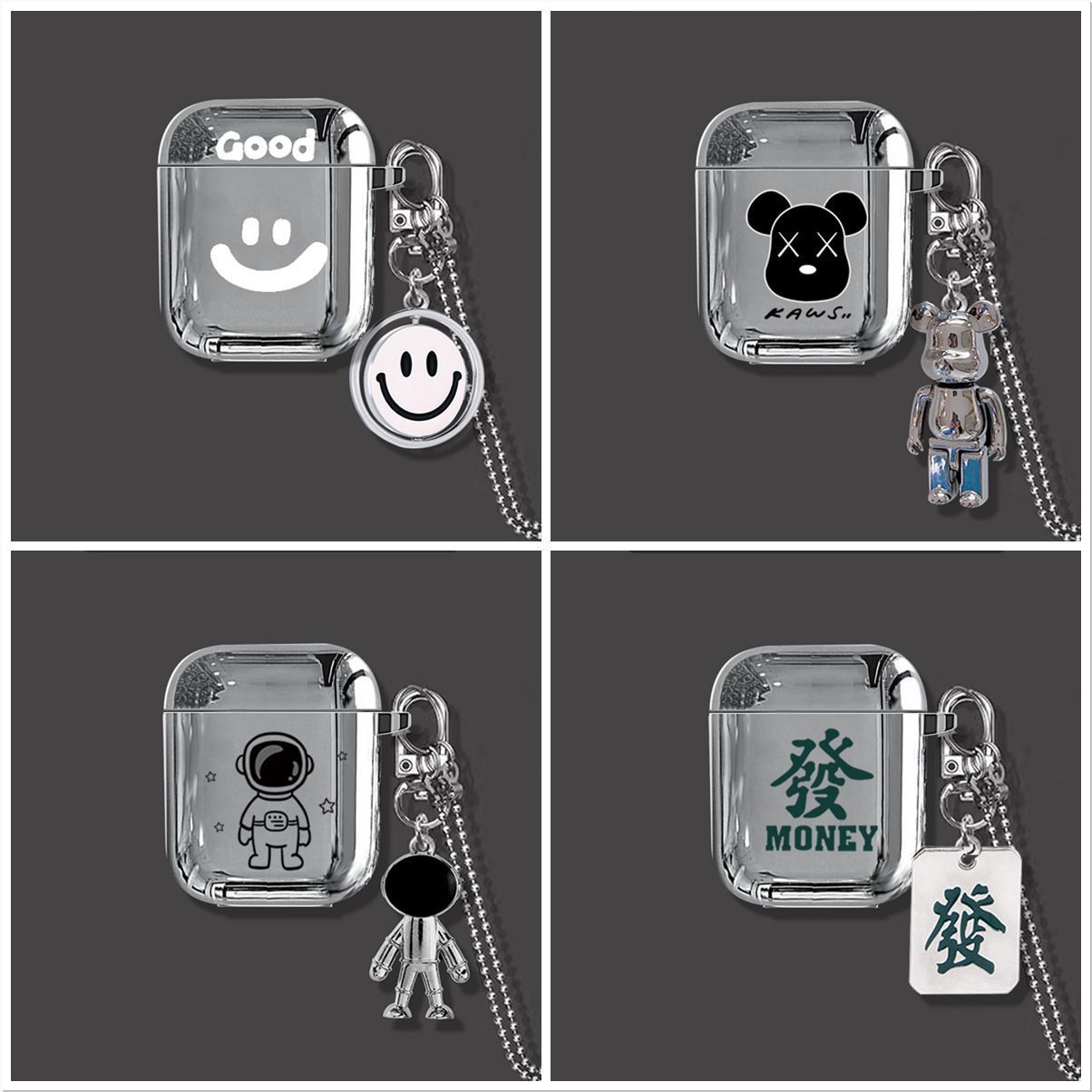 Astronaut AirPods Pro case+keyring+necklace
