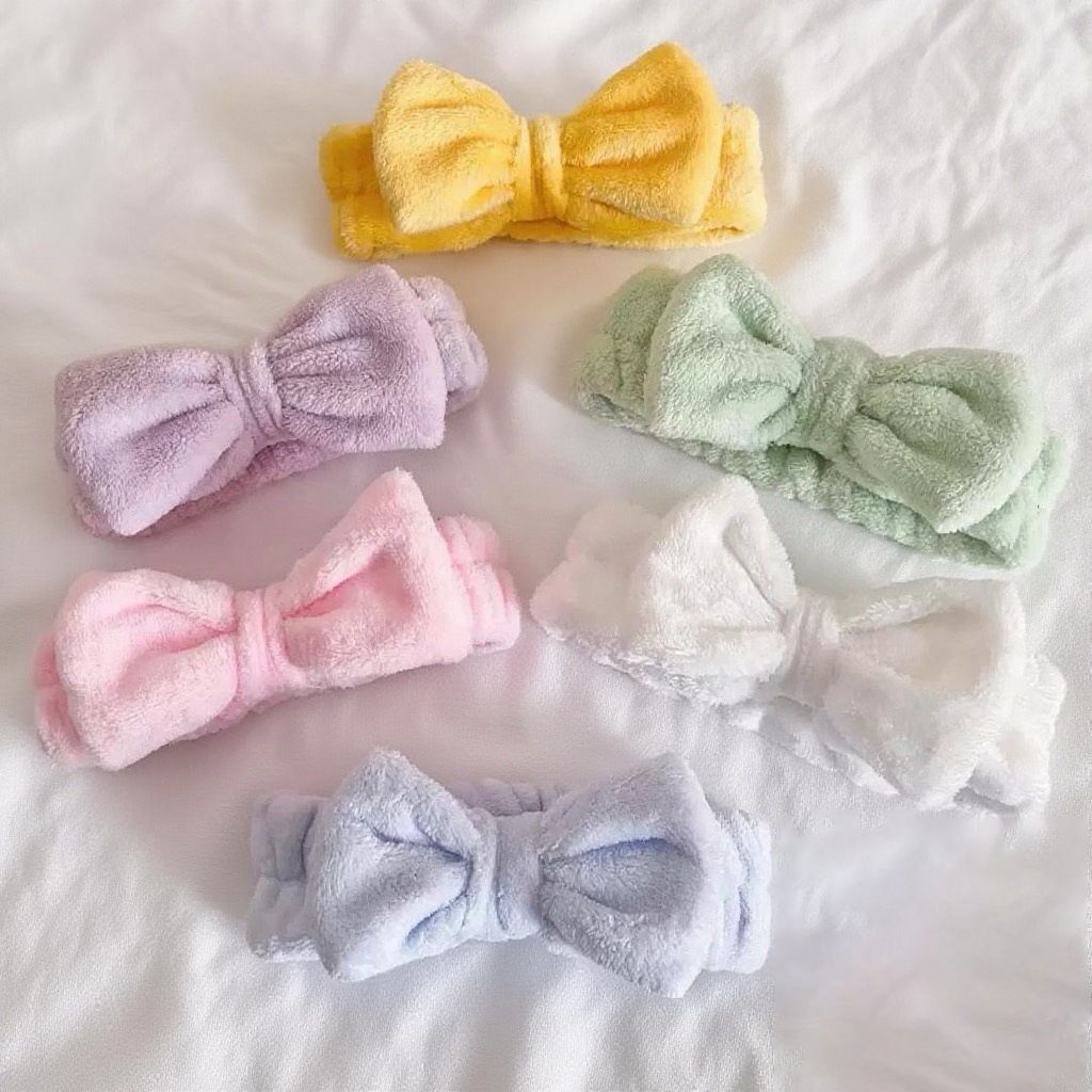 Autumn/Winter Plush Bow Headband Gray