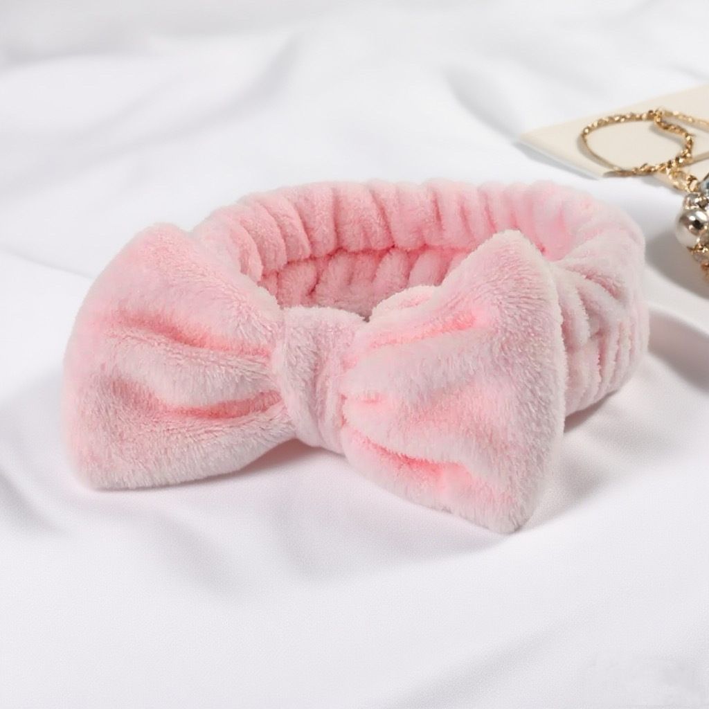 Autumn/Winter Plush Bow Headband Gray
