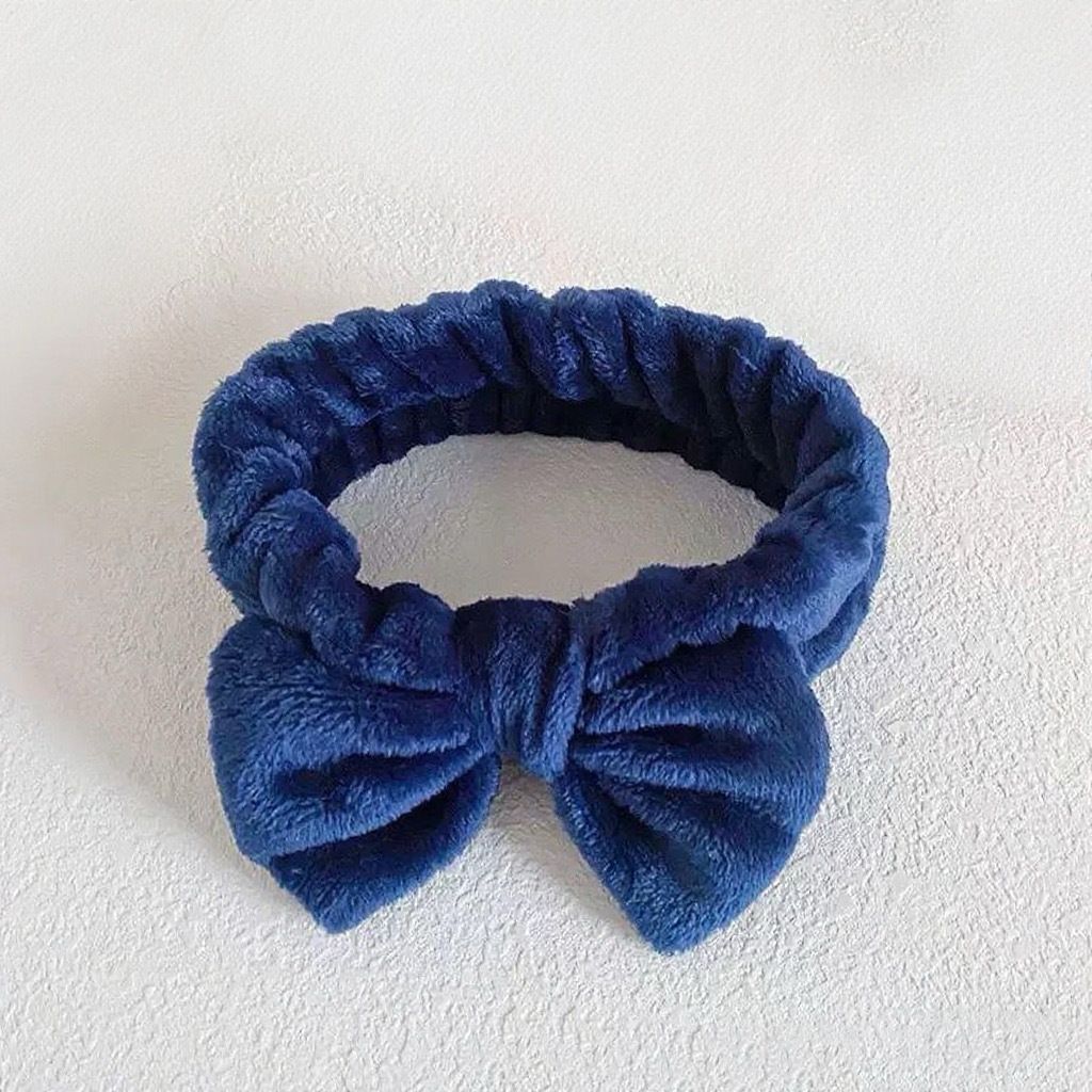 Autumn/Winter Plush Bow Headband Gray