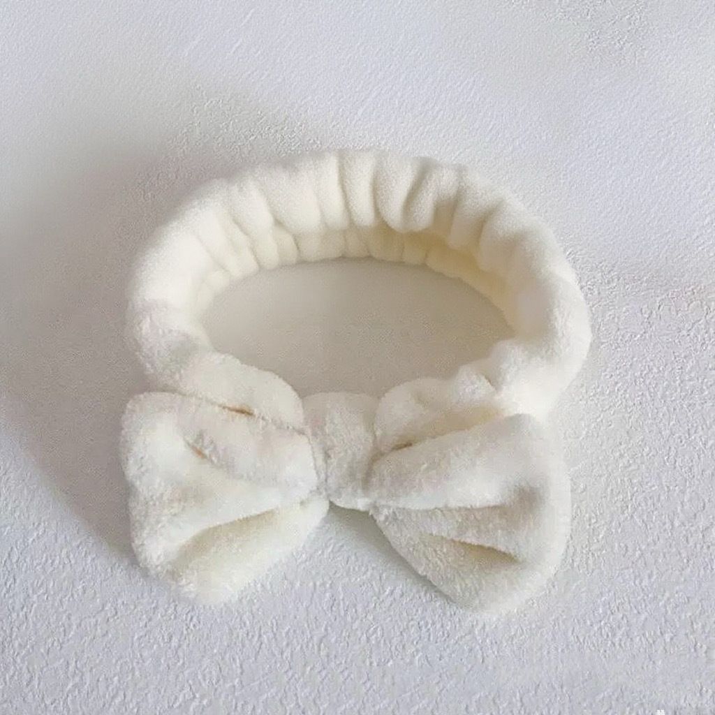 Autumn/Winter Plush Bow Headband Gray