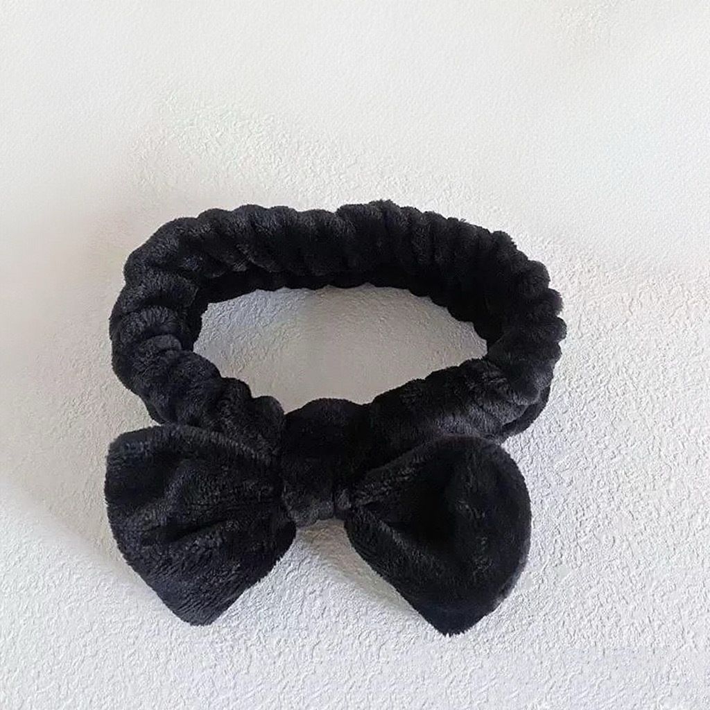 Autumn/Winter Plush Bow Headband White