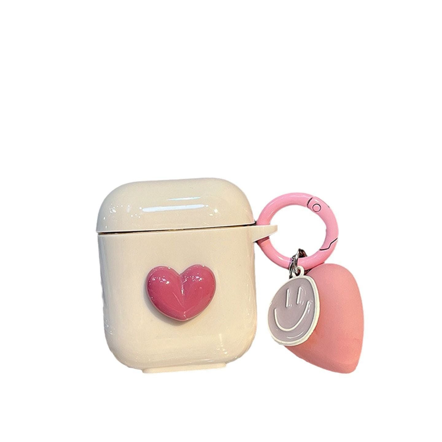 Beige shell + smiling heart pendant AirPods Pro 3