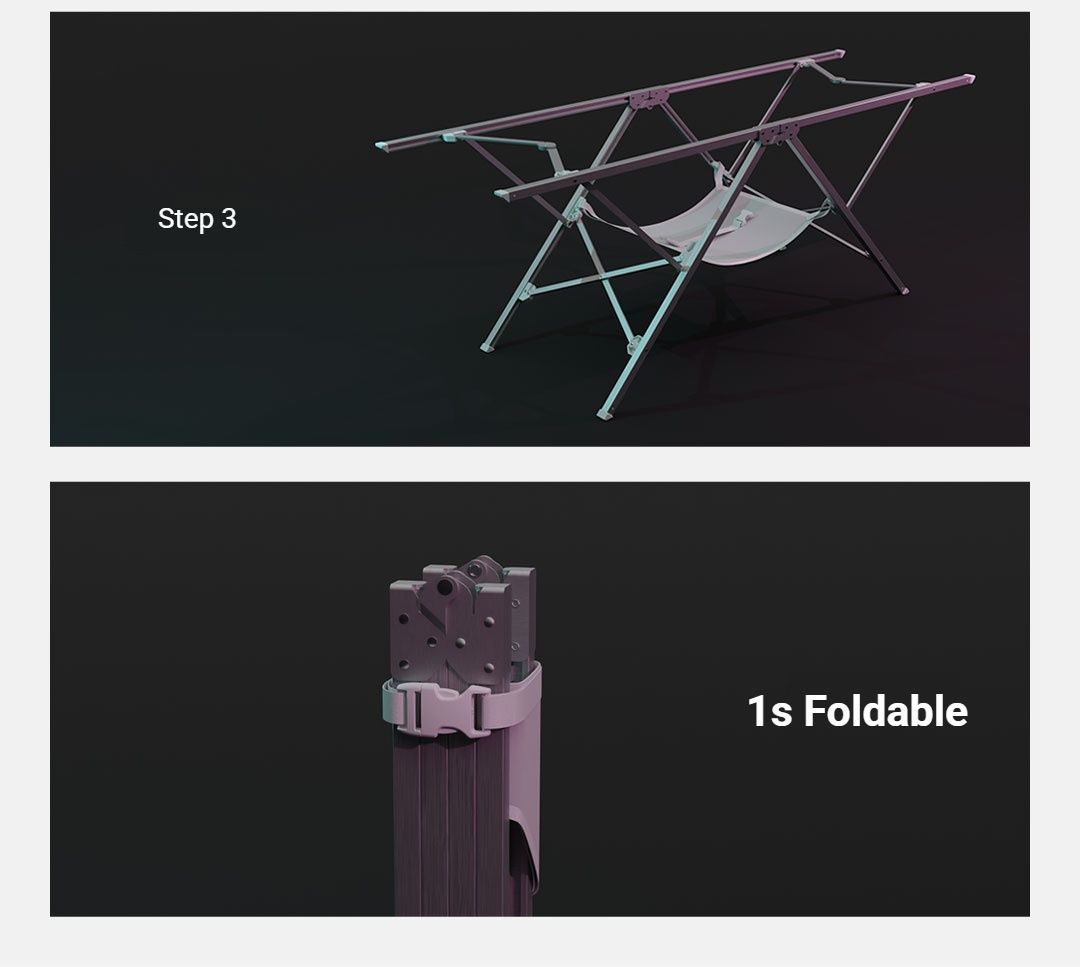 black Canopy Version-Canopy+Folding Table+2 Moon Chairs