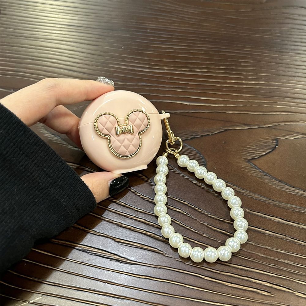 Bow Brown Bear [Beige Shell] + Beige Bear Chain AirPods Pro