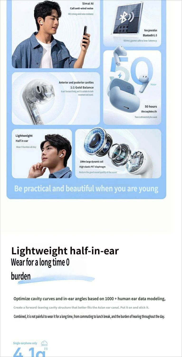 Baseus BS1 Bluetooth headset-White