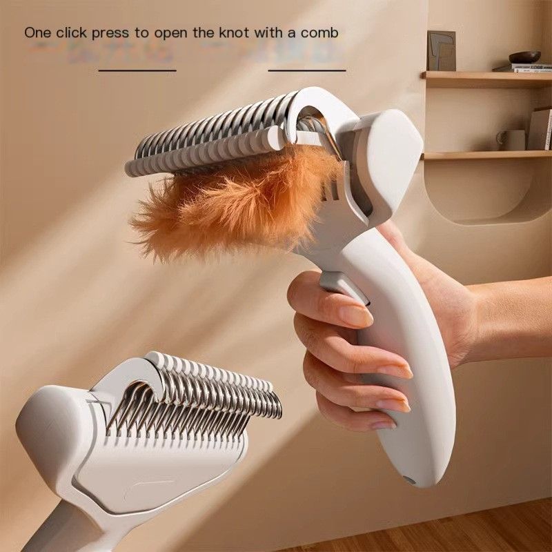 Cat hair comb-White