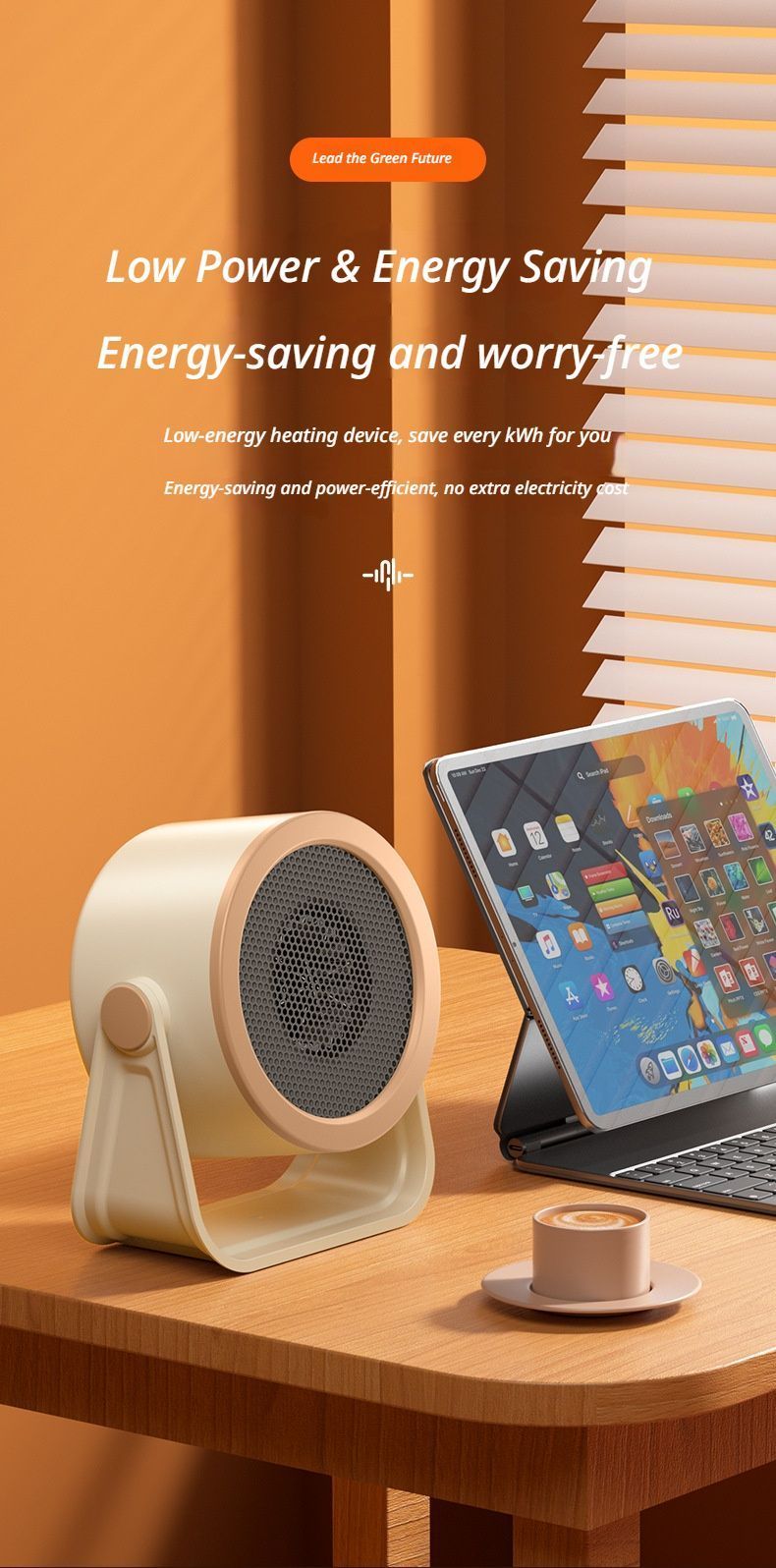Desk heater grey