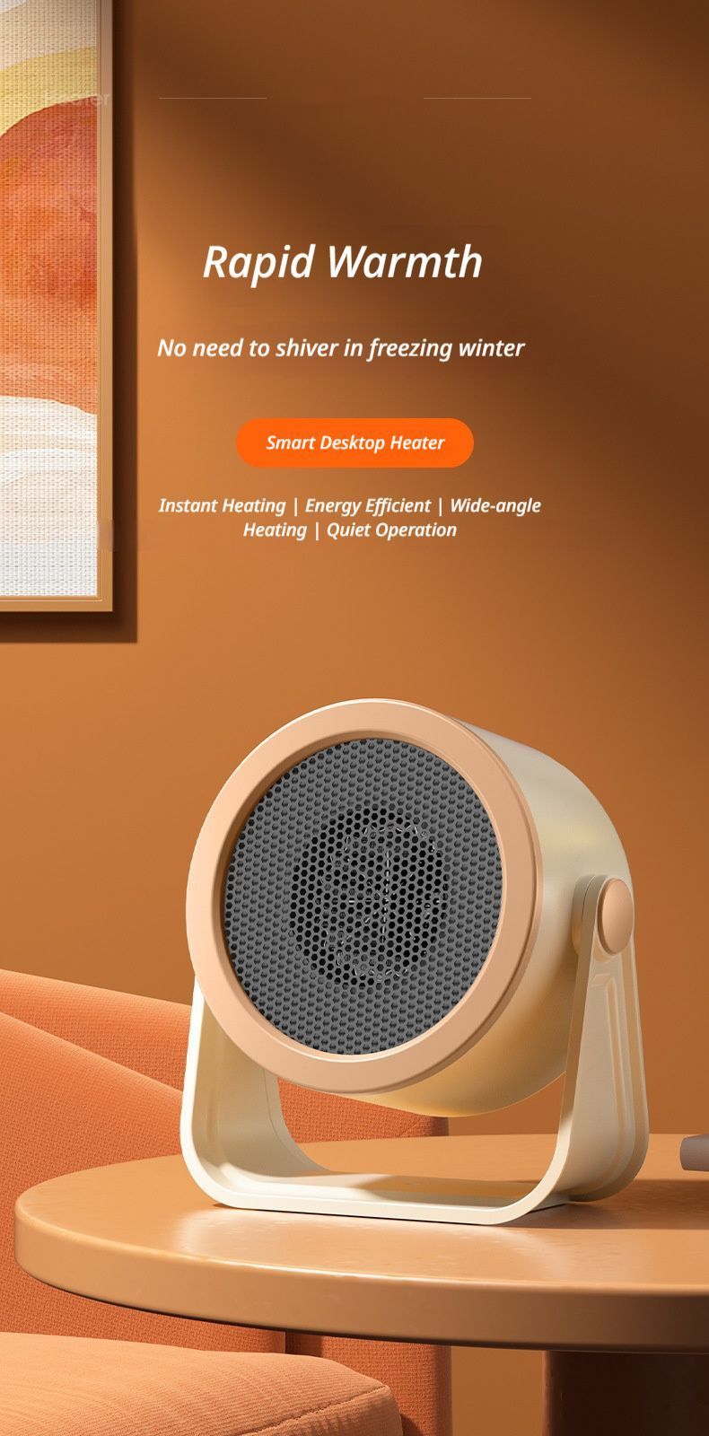 Desk heater white