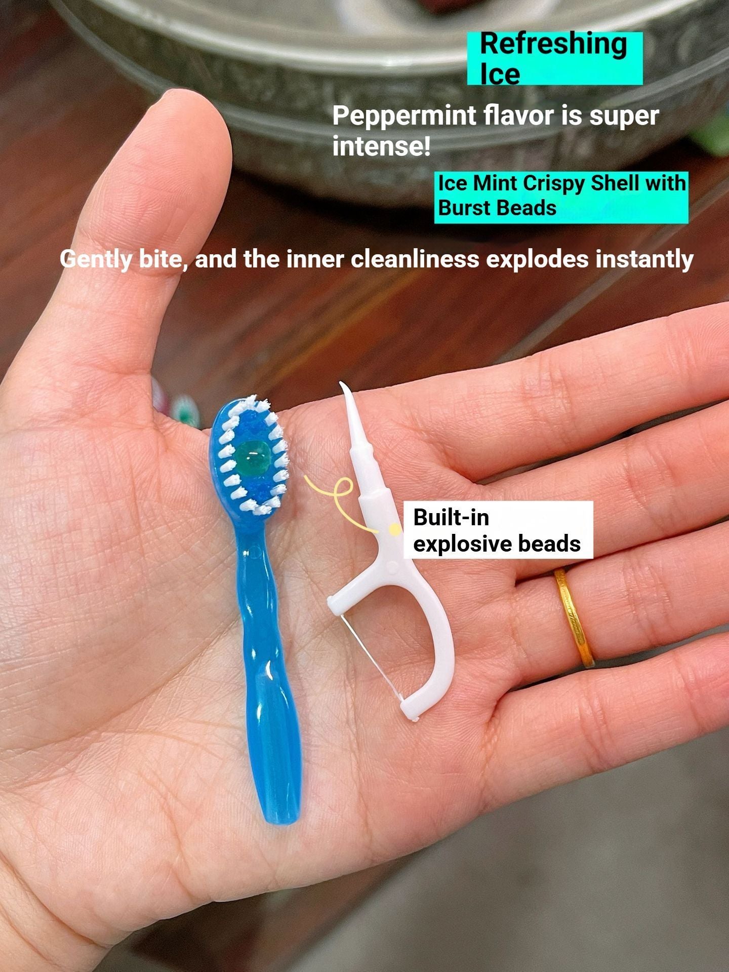 Disposable 3-in-1 Soft Toothbrush with Burst Bead