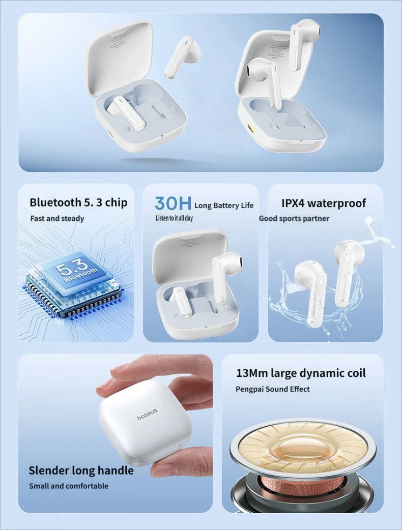 Baseus E16 Bluetooth headset-Blue