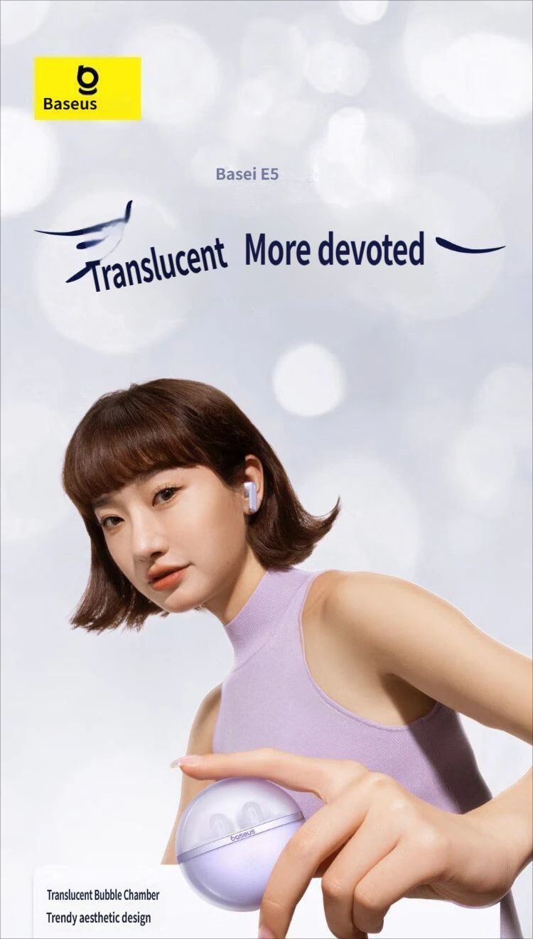 Baseus E5 Bluetooth headset-Pink