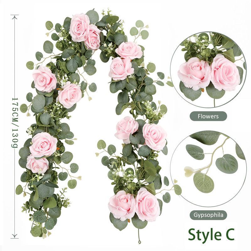 Eucalyptus with Flowers - 72 Heads-pink