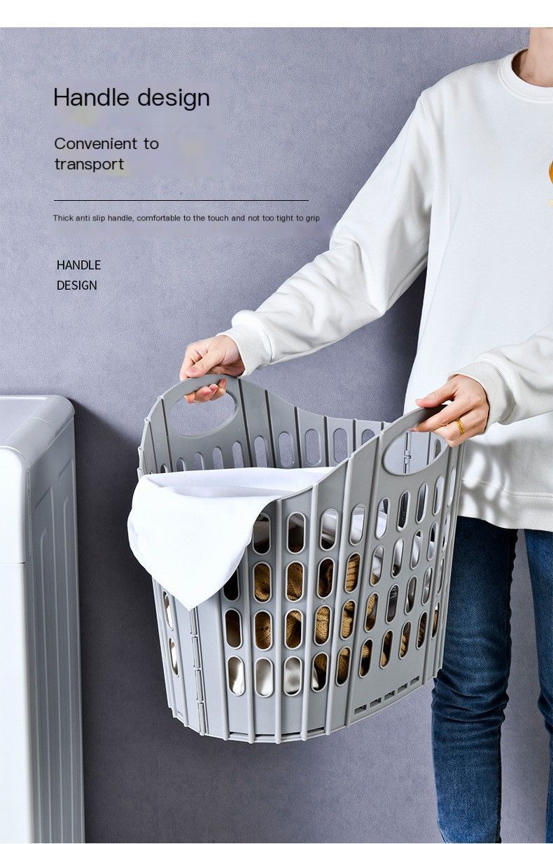 Fold the dirty clothes basket-large gray