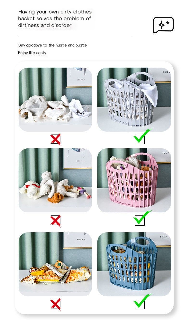 Fold the dirty clothes basket-small gray