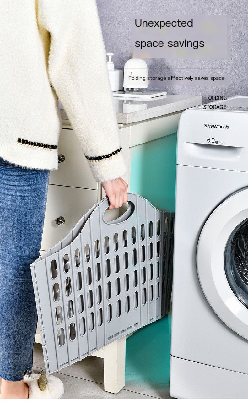 Fold the dirty clothes basket-small gray