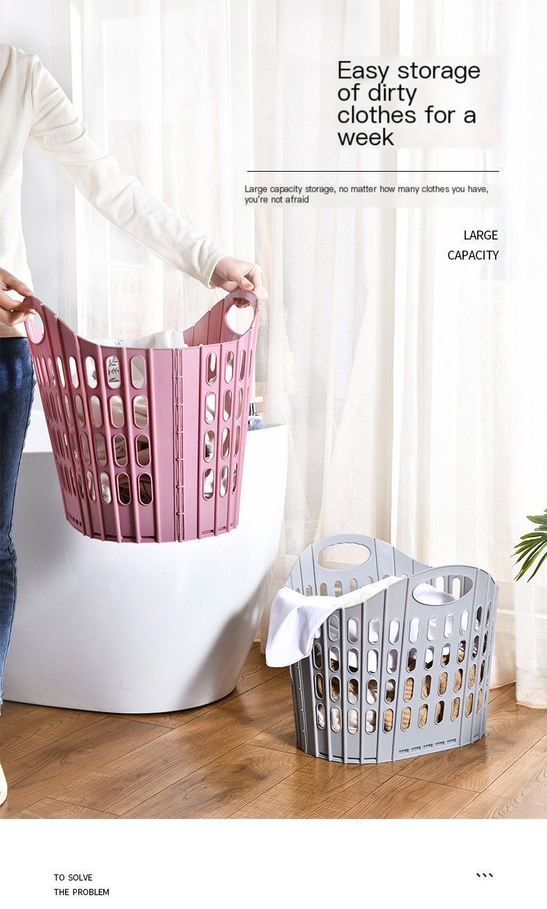 Fold the dirty clothes basket-small white