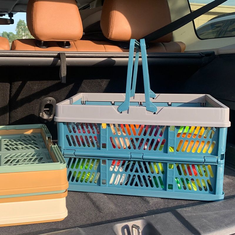 Folding picnic basket-Brown with Beige