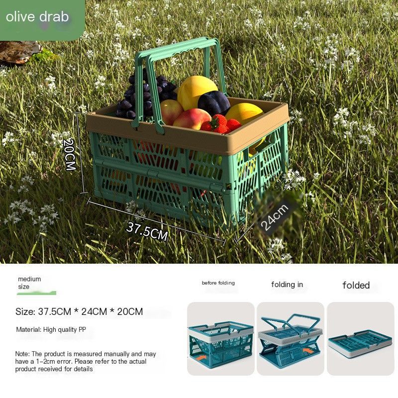 Folding picnic basket-Brown with Beige