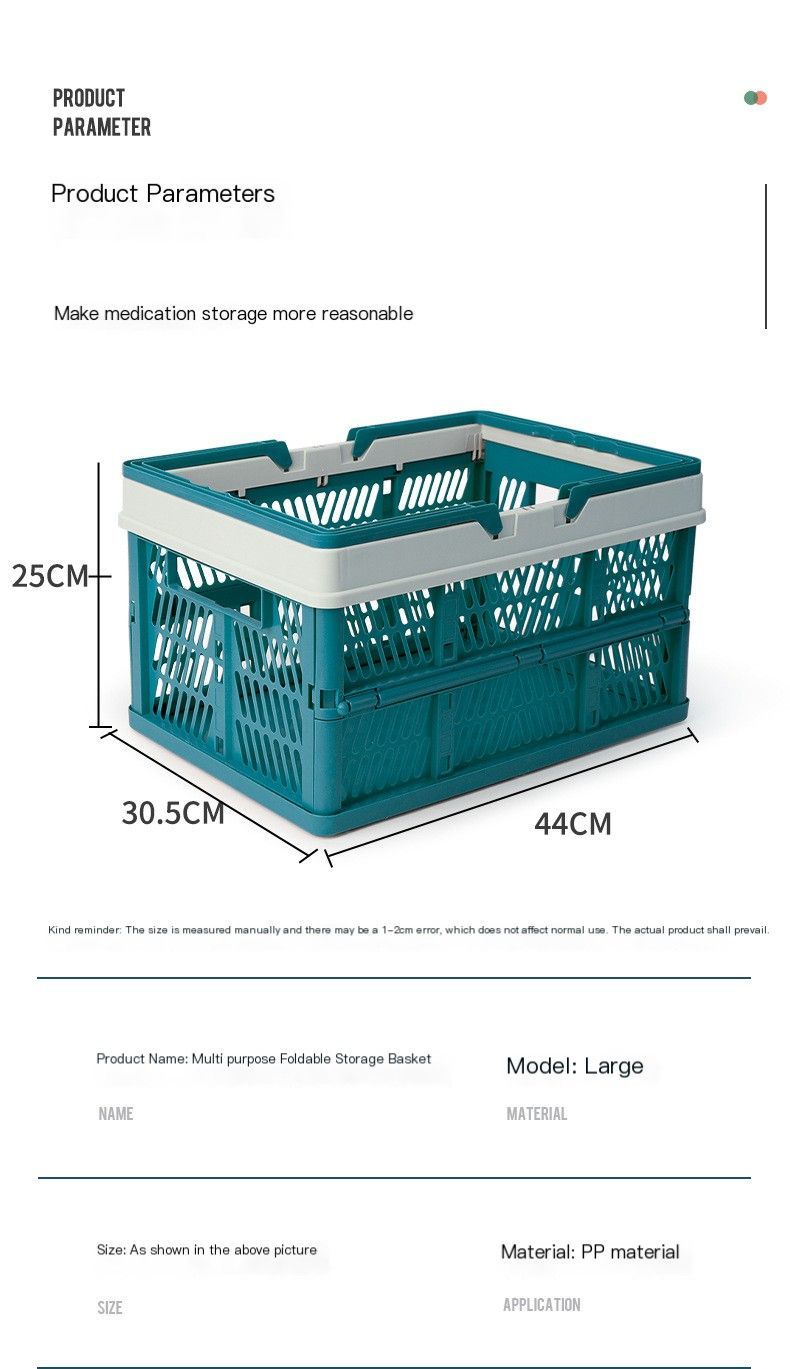 Folding picnic basket-Green with Brown