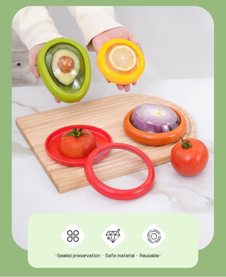 Fruit and vegetable preservation box-Set of Four-Silicone