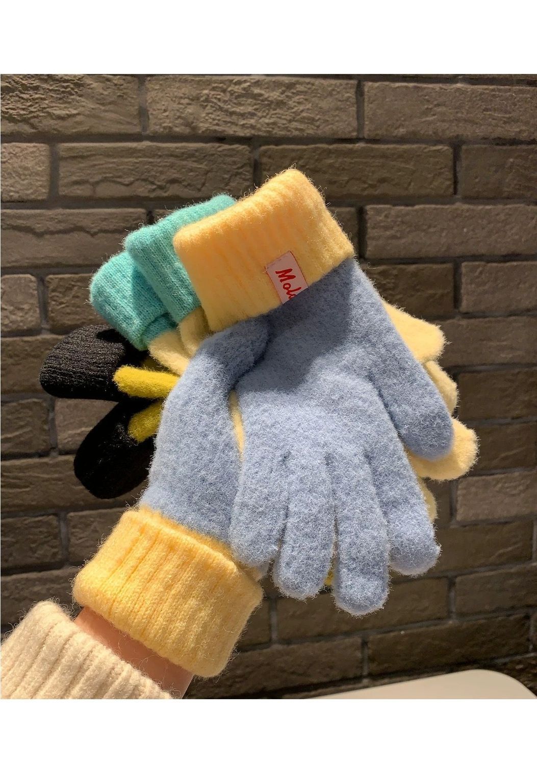 Knit Gloves Cream Yellow