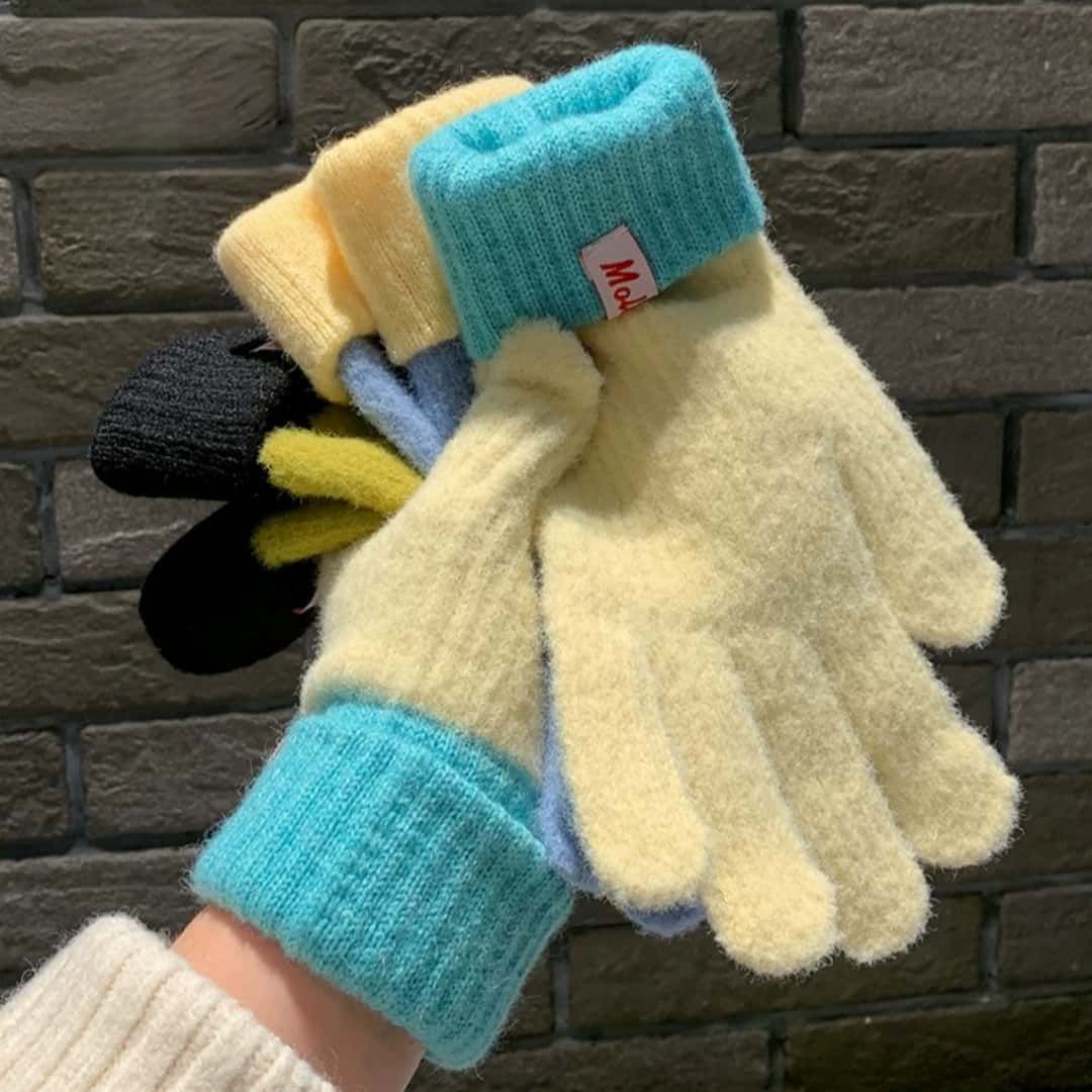 Knit Gloves Pink