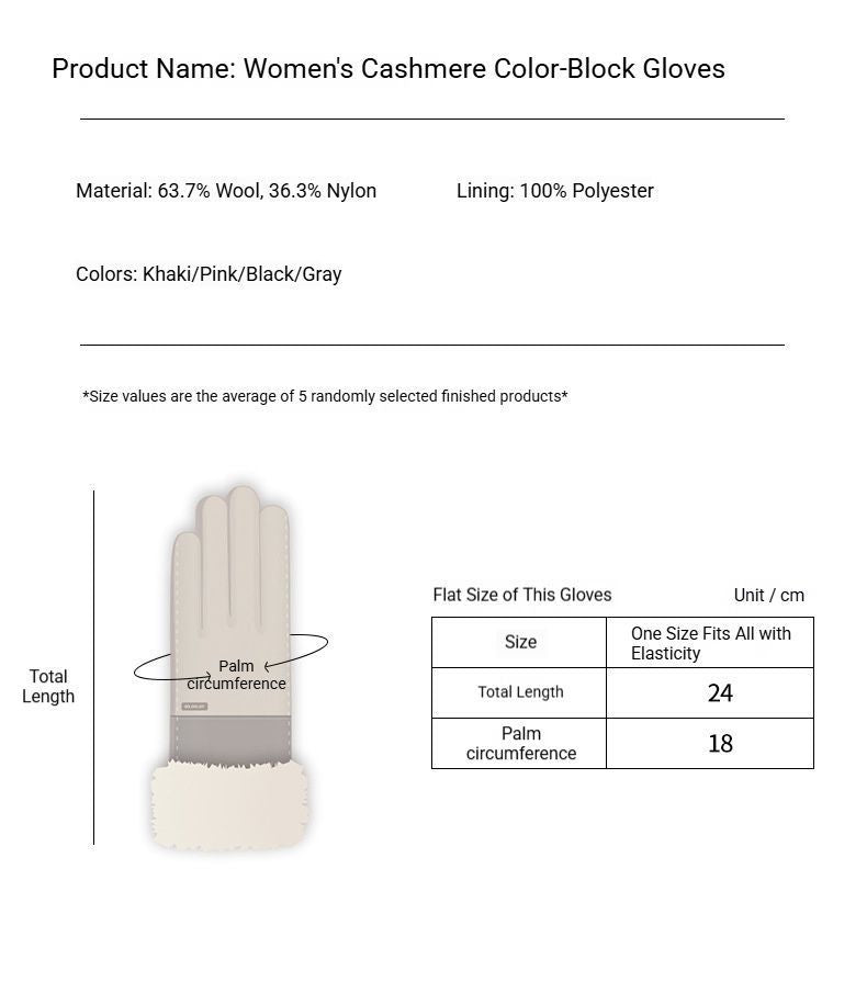 Ladies Winter Warm Cashmere Gloves DY50 Pink