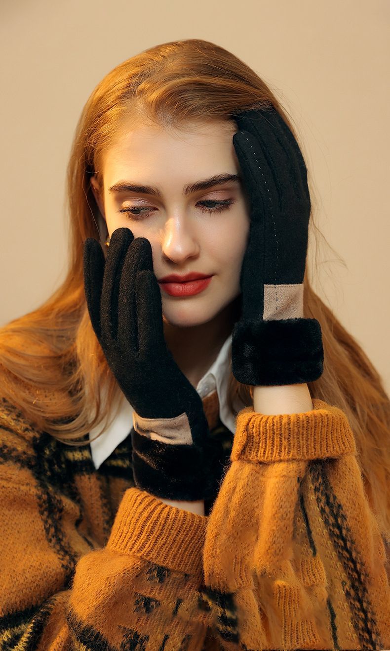 Ladies Winter Warm Cashmere Gloves DY50 Pink