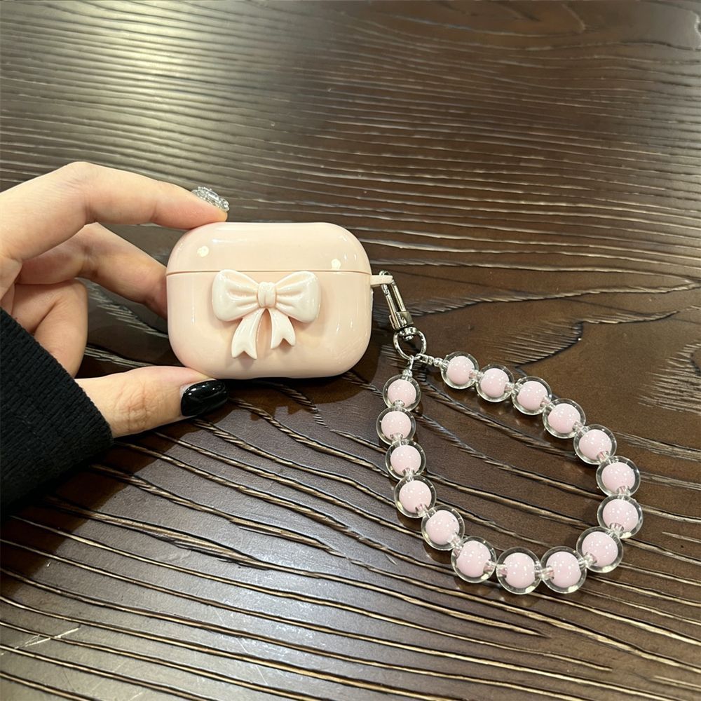 Large Pink Bow [Pink Shell] + Bow Keychain AirPods Pro
