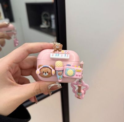 Music Bear Bluetooth Earphone Case + pendant AirPods 1/2