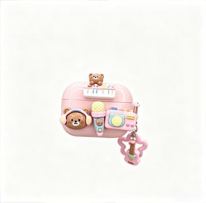 Music Bear Bluetooth Earphone Case + pendant AirPods Pro