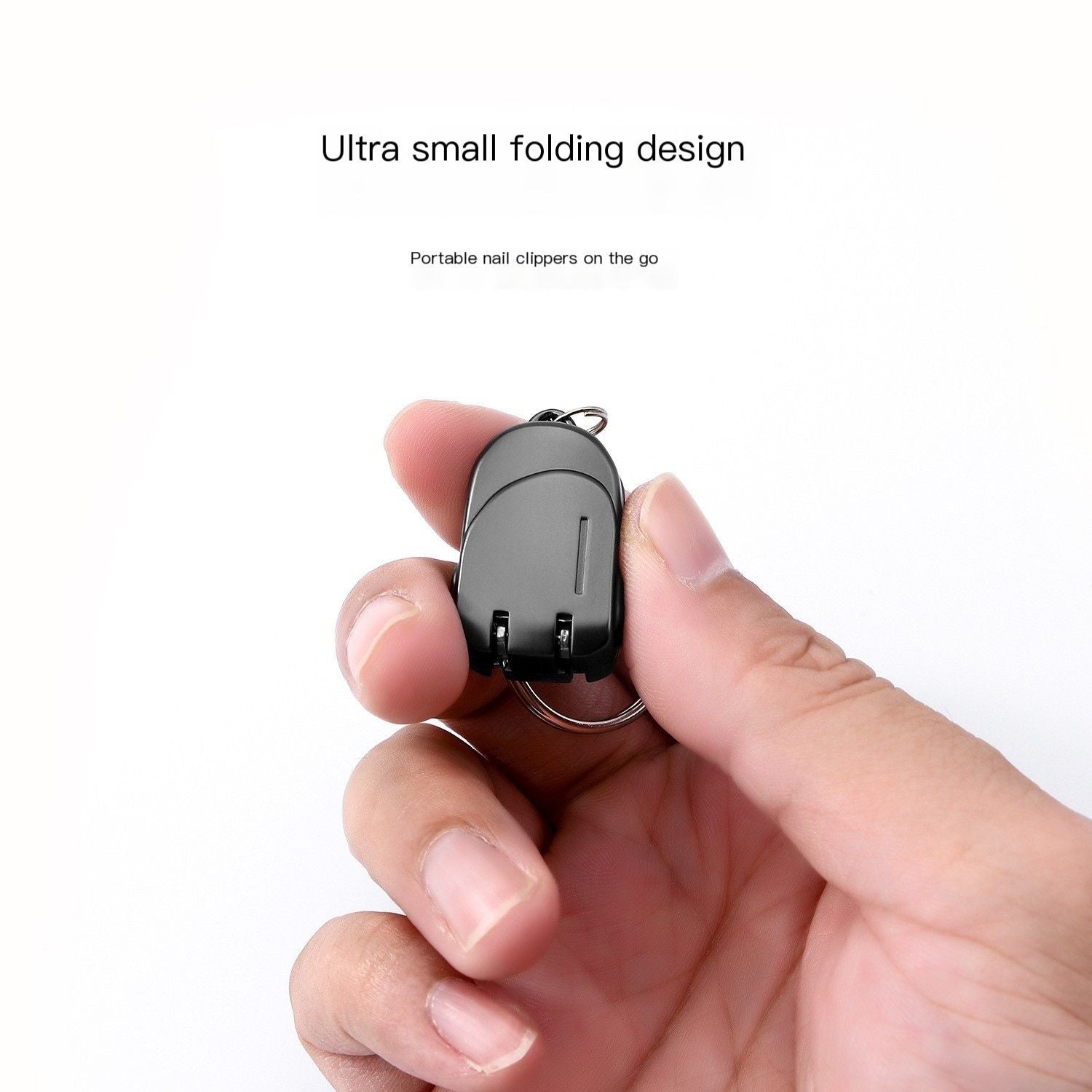 So he carried folding nail clippers-Black Mini cat