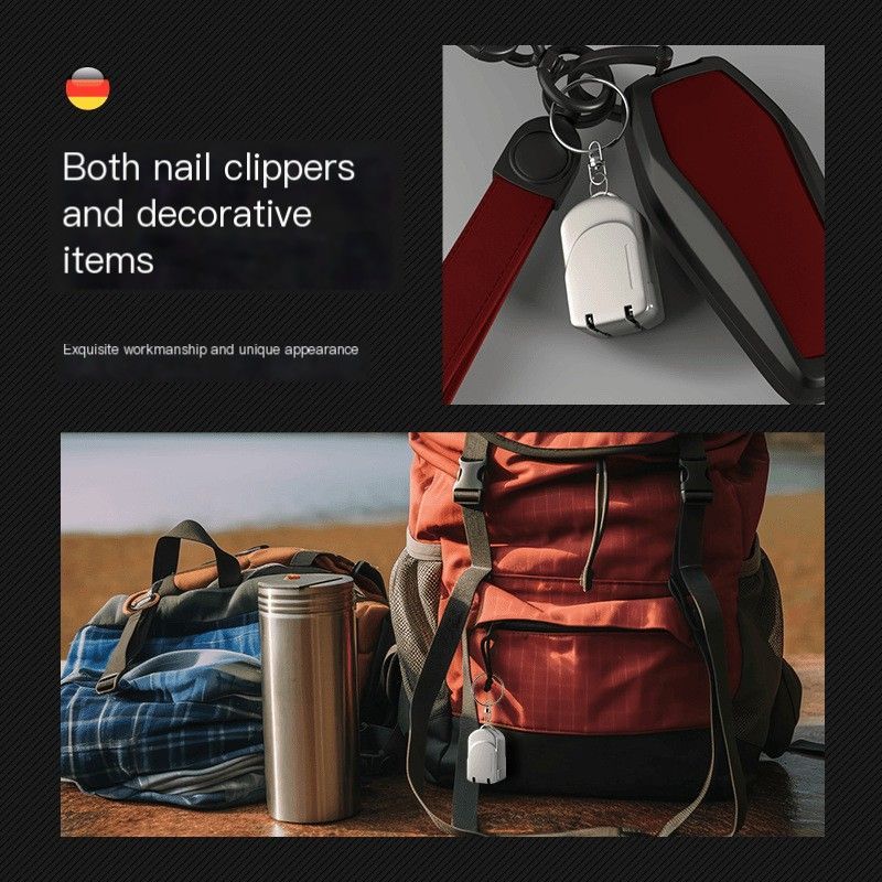 So he carried folding nail clippers-Gold Mini cat and Keychain