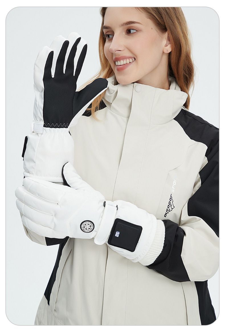 Outdoor Smart Heated Winter Gloves Black