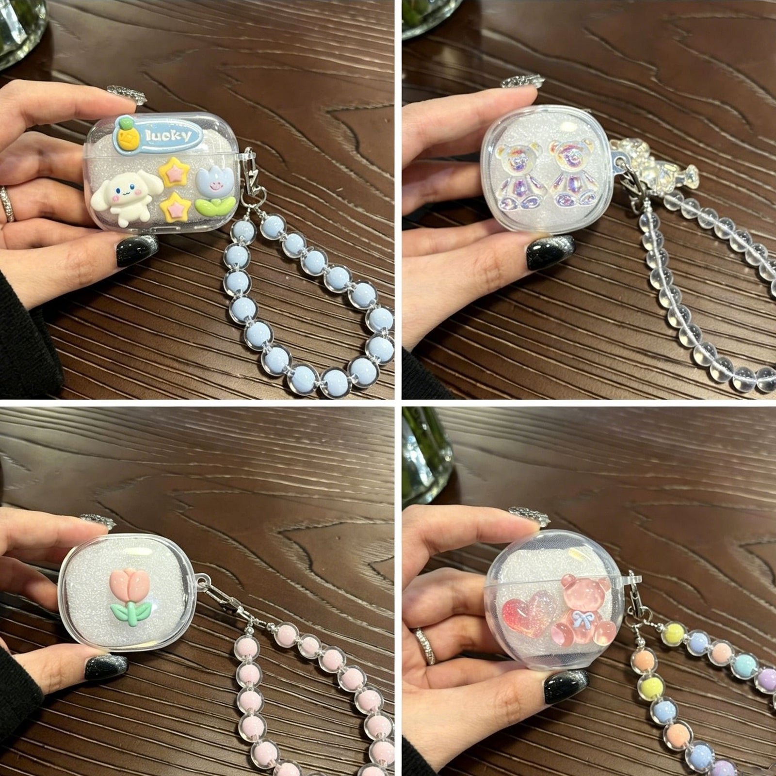 Rabbit Clear Case + Pink Heart Keychain