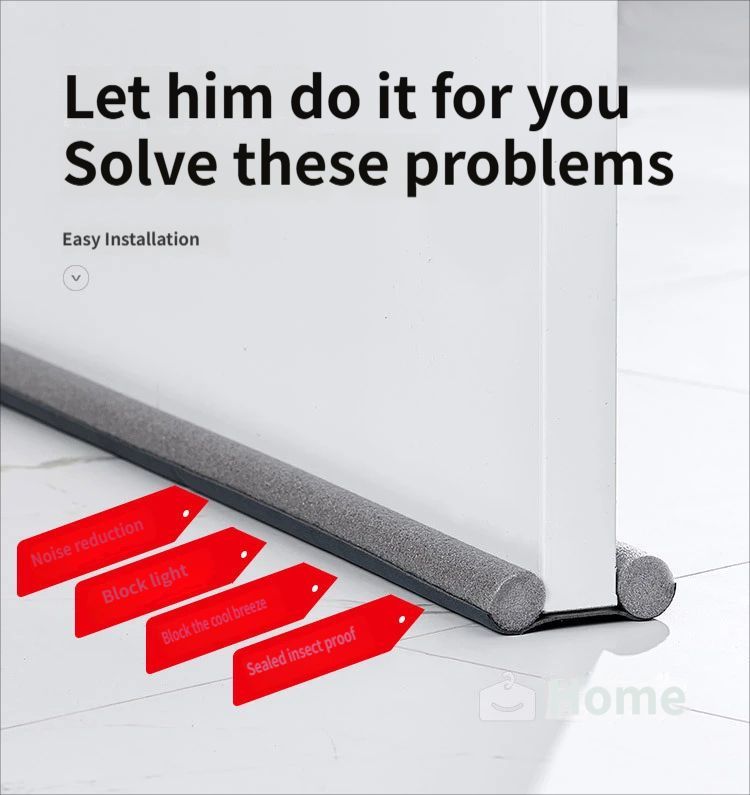 Door gap and bottom sealing strip-Black