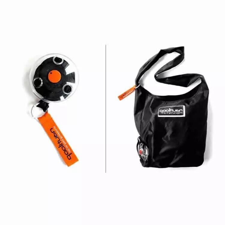 Portable folding shopping bag-Black