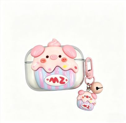 Strawberry Hat Pig Bluetooth Earphone Case + pendant AirPods 1/2