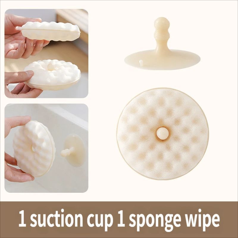 SuctionCupSpongeDishCloth-White