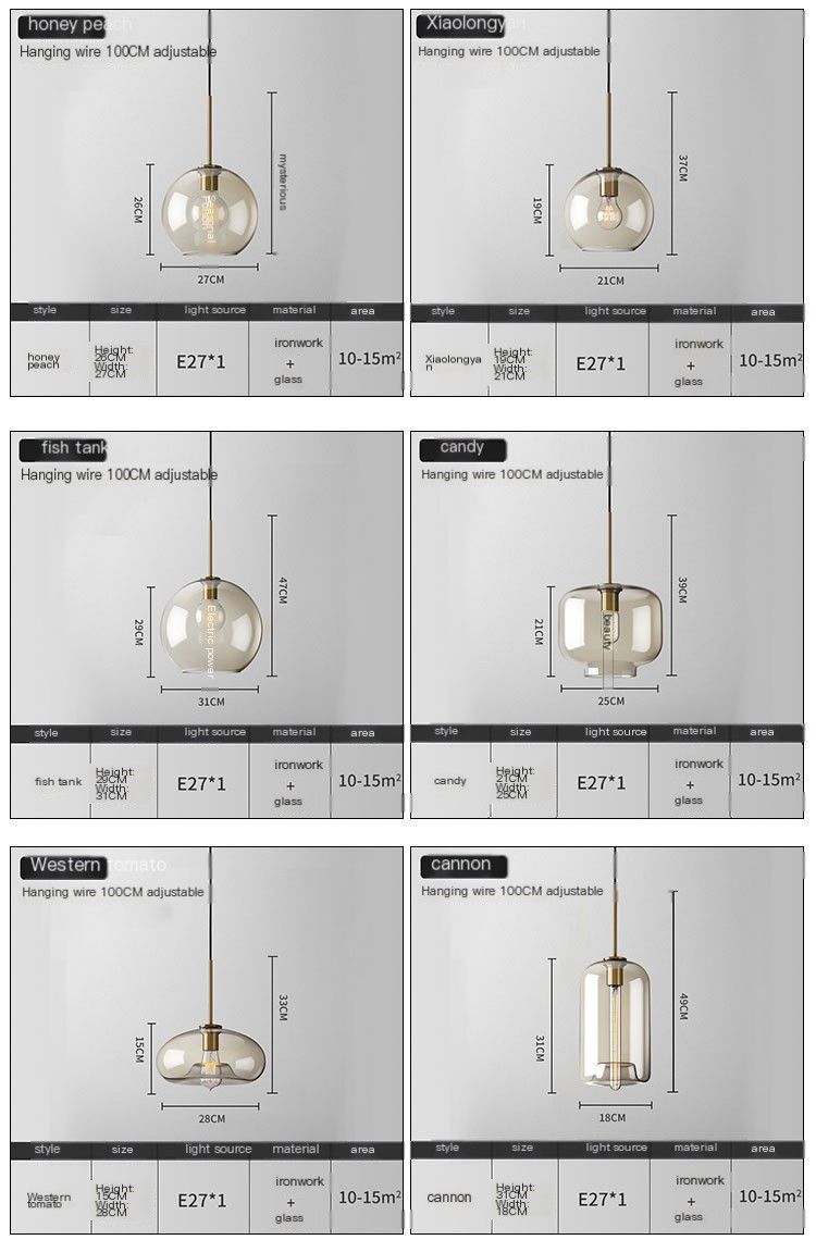 Dining Room Clear Longan Pendant Light - 4W Light Source