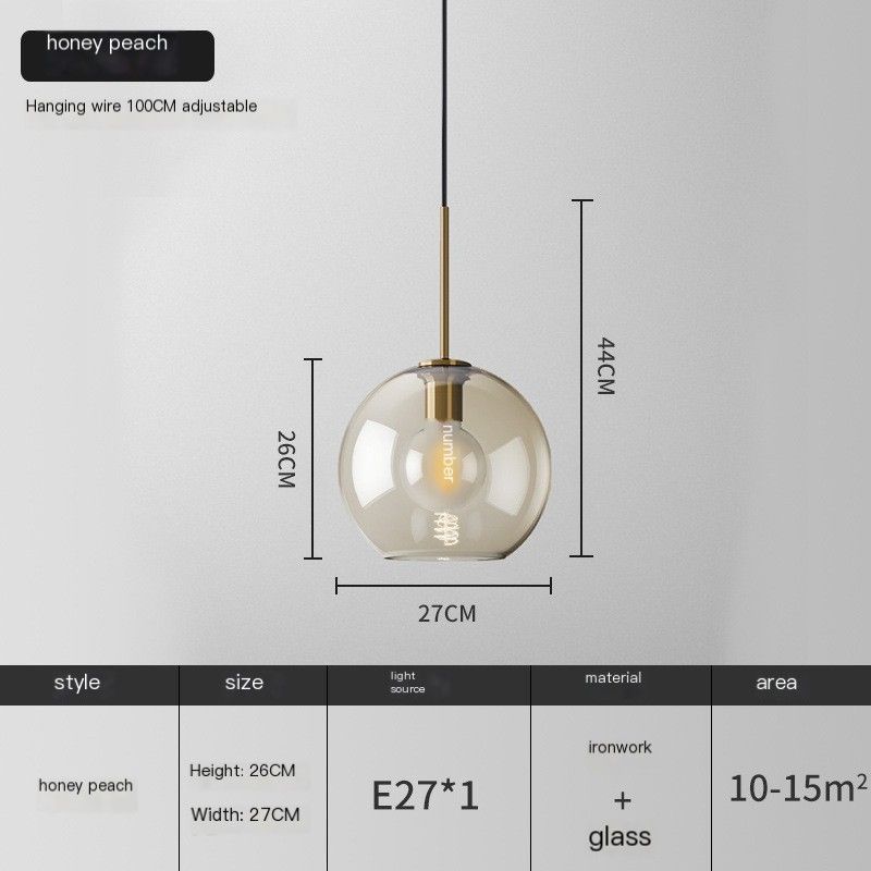 Dining Room Clear Tomato Pendant Light - 4W Light Source