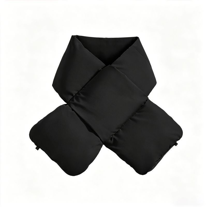 USB Heated White Duck Down Neck Warmer Black