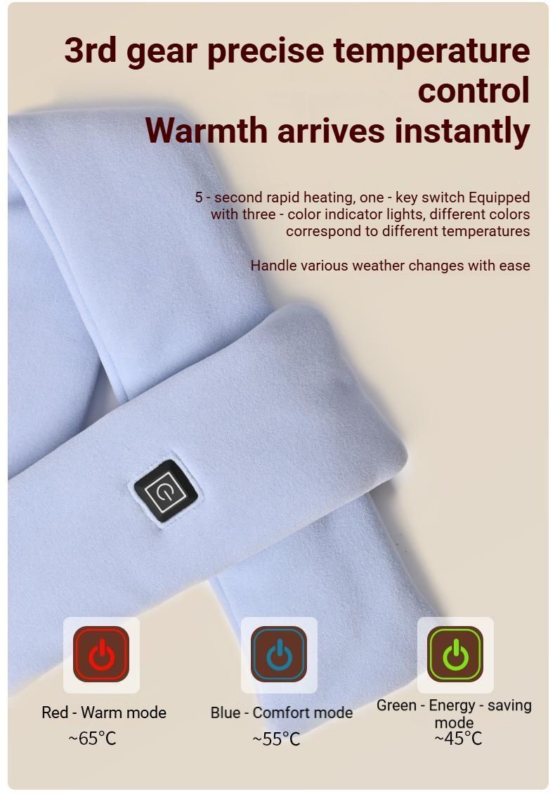 USB Rechargeable Graphene Heated Neck Warmer Khaki-Gift Box Edition